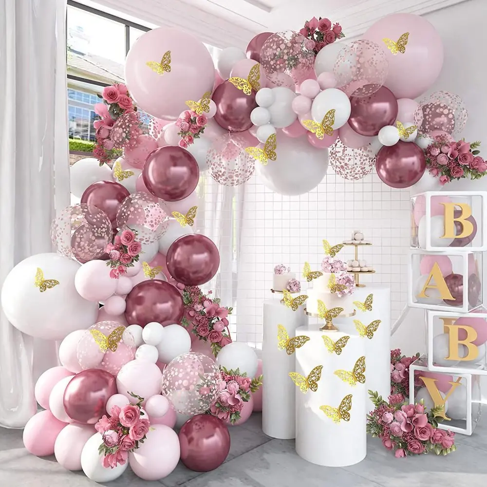 Wholesale Custom Happy Birthday Inflatable Helium Decorations Matte Latex Butterfly Balloons Arch Sets for Parties