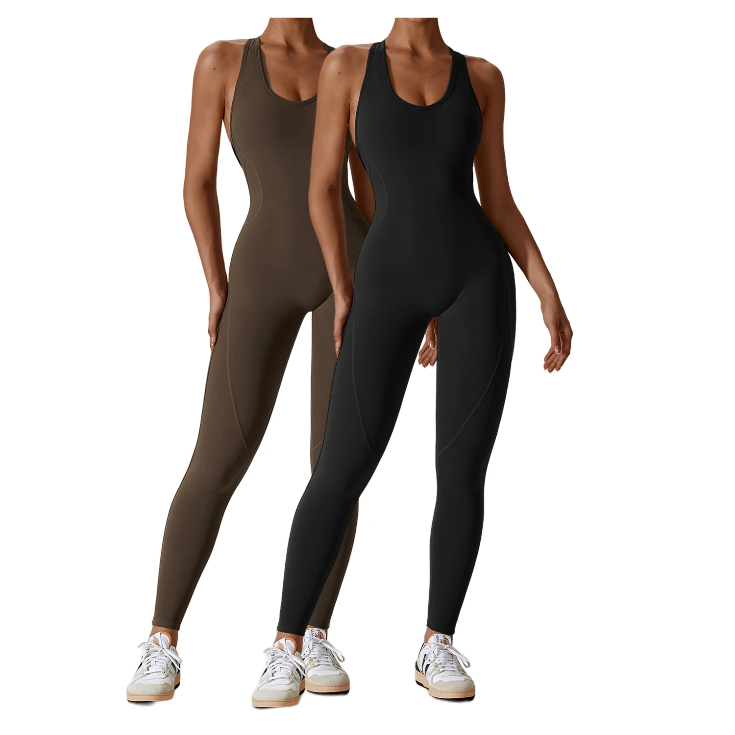 Women Seamless One-Piece Yoga Suit Dance Belly Tightening Fitness Workout Set Stretch Bodysuit Gym Clothes Push Up Sportswear