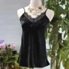Tank White Sleeveless Satin Silk Sexy Sling Tank Top Nightdress With Black And White