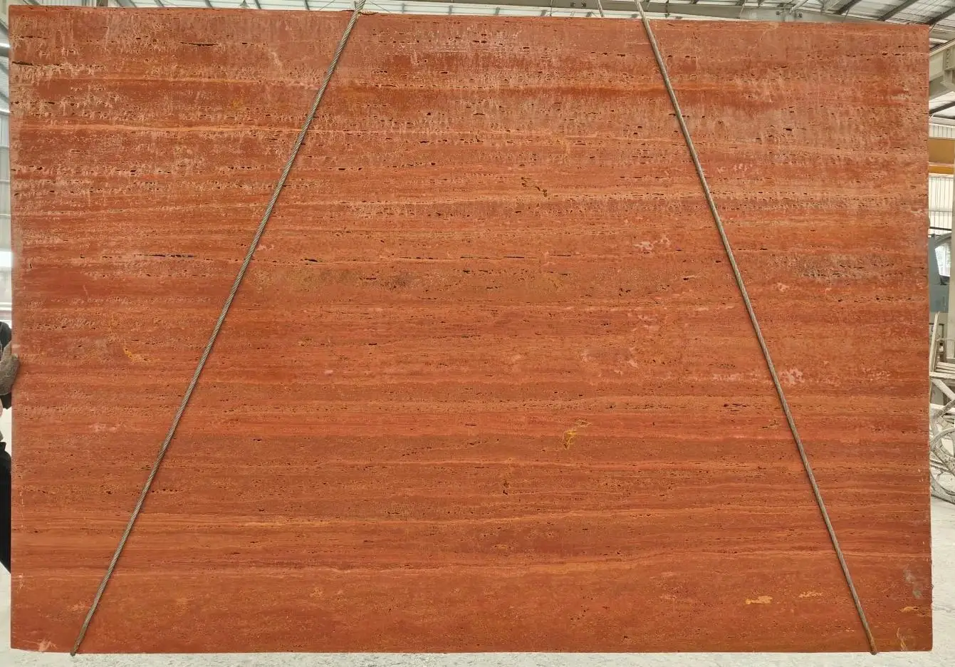 product modern design natural red travertine hand wash basin polished for indoor villa hotel bathroom and toilet use-3