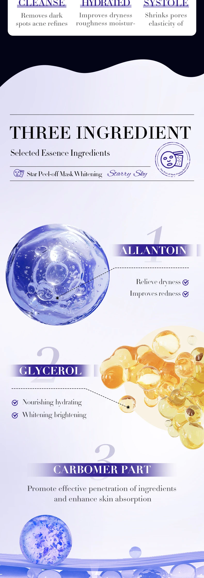 product 100g sadoer starry sky face and body mask for blackhead acne removal deep cleaning multi style adsorption peel off face mask-10