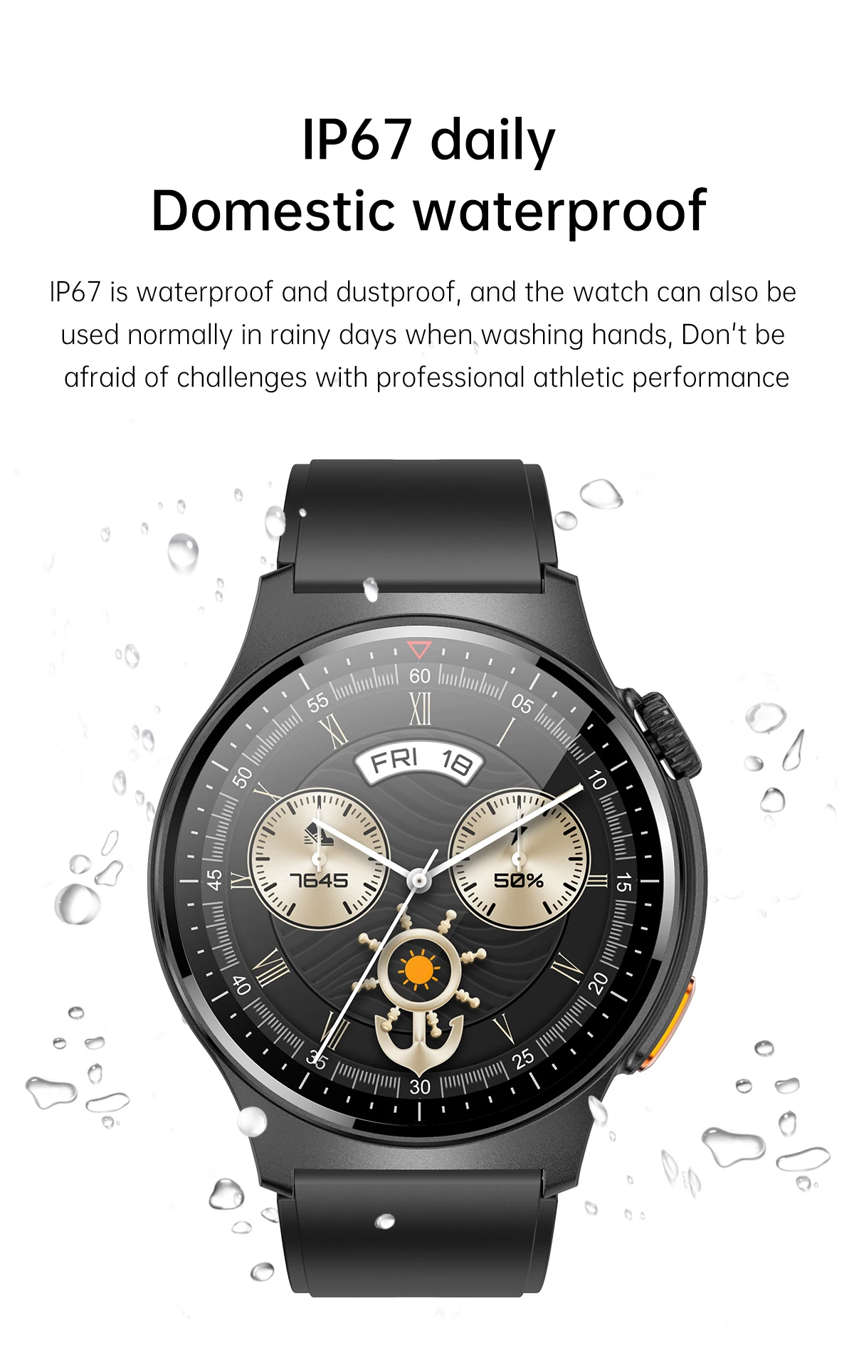 QW49 Smart Watch 1.39 Inch IPS Round Touch Screen APP Control BT Calling Health Monitoring Fitness Tracker Smartwatch With NFC