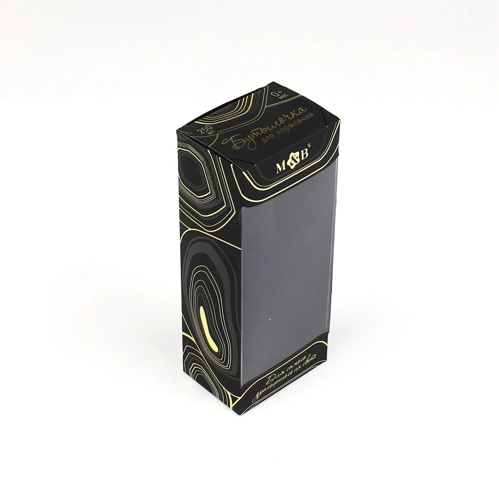 Custom Black Card Paper Box Gift with Transparent PVC Window Logo Customized Gold Foil Hot Stamping Eco Friendly Perfume Box factory