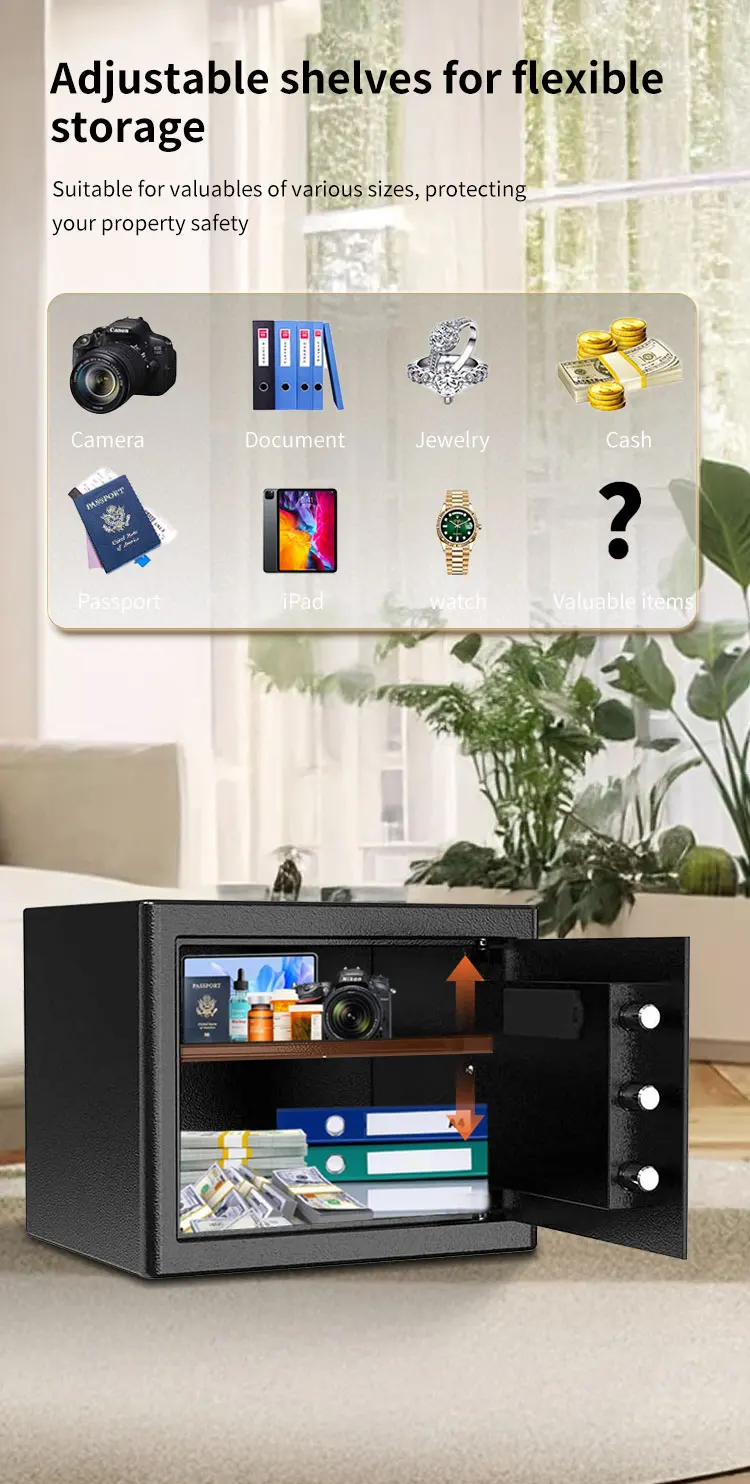 CEQSAFE Security Electronic Box Office Use Safety Deposit Size Full Metal Stash Can Steel Hotel Fireproof Small Digital Safe supplier