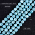 Natural 8mm Natural Stone Amazonite Gemstone Faceted Loose Beads