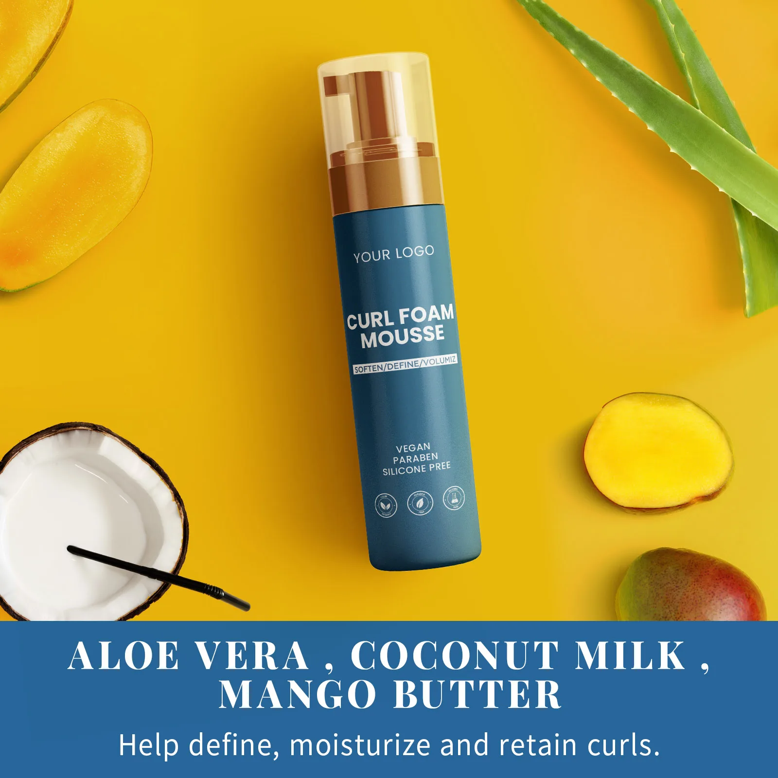 oem odm private label curly shape mousse volume cu