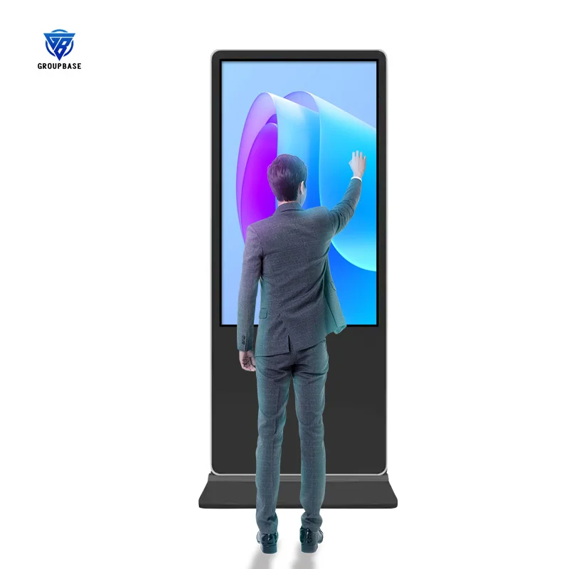 Capacitive Touch Screen Vertical Floor Standing Lcd Monitor For