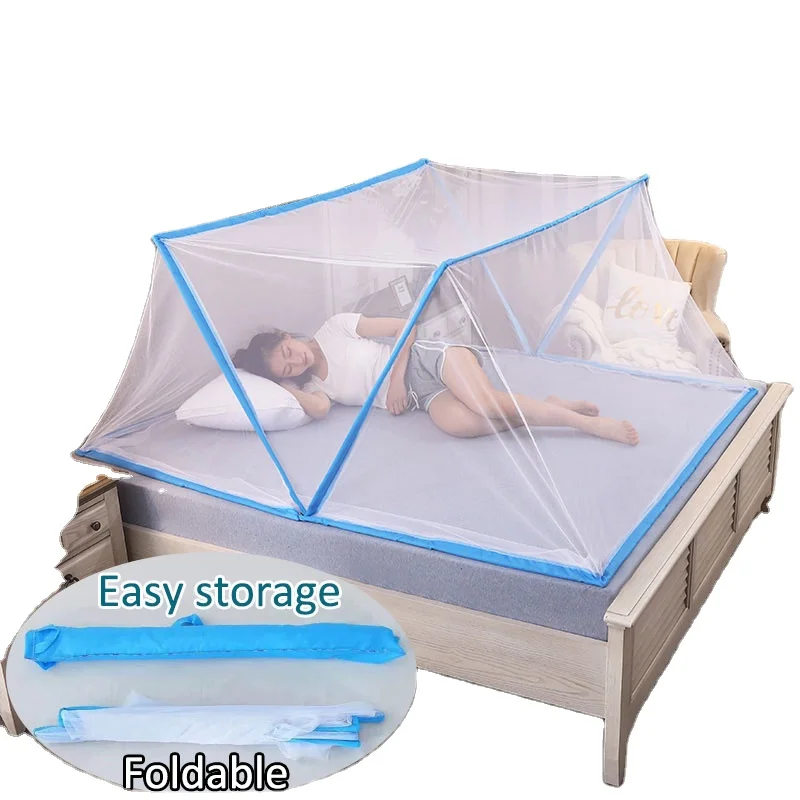 Black, Double Bed 180x190cm Mosquito Net,Folding Mosquito Net Tent,Unisex Adult/Kids Bed Cover Portable Cots Foldable Crib Bottomless,TIK Tok Same Style Encrypted Three-Door Mosquito Net Cover