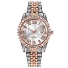 Watch Gold Watches Top Quality Luxury Bling Quartz Round Women Watch Relojes Hip Hop Gold Full Diamond Iced Out Watches