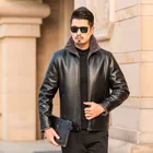 Coat Men's Fur Integrated Leather Coat With Thickened Mid-length Jacket