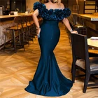 Dress Evening New Arrival 2021 Lotus Leaf 1 Shouldered Slender Tail Lady Dress Evening Dress