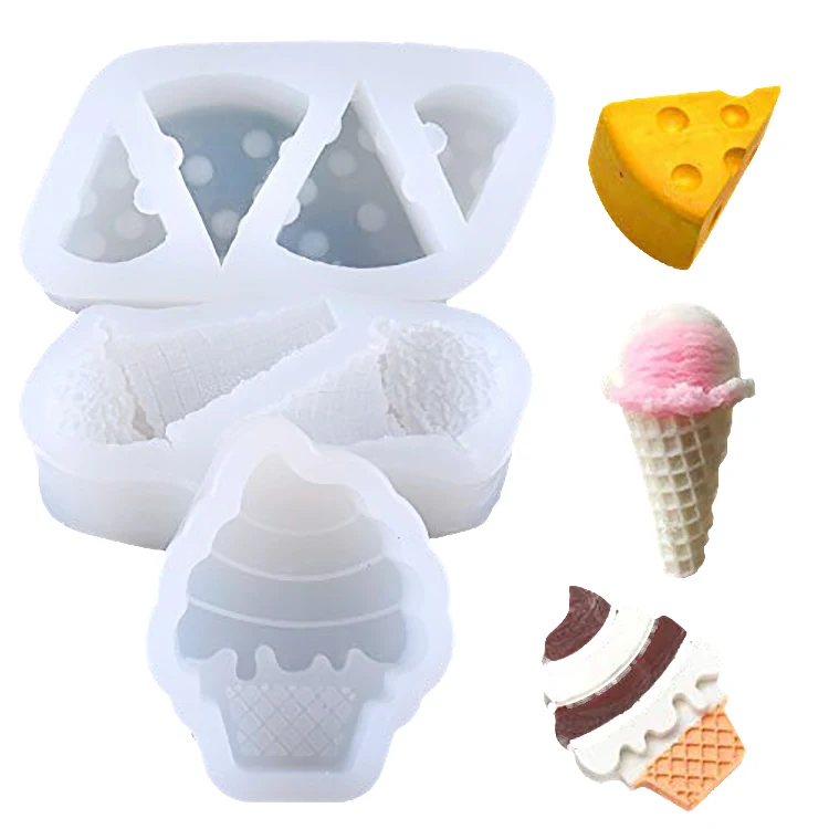 New Product Miniaturesweets Candy Polymer Clay Resin Jewelry Charms Cabochon Mould 3D Ice Cream Silicone Mold