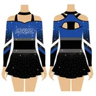Black Skirt Long Sleeve Black Cheerleaders Pleated Skirt Cheerleading Uniforms Costume