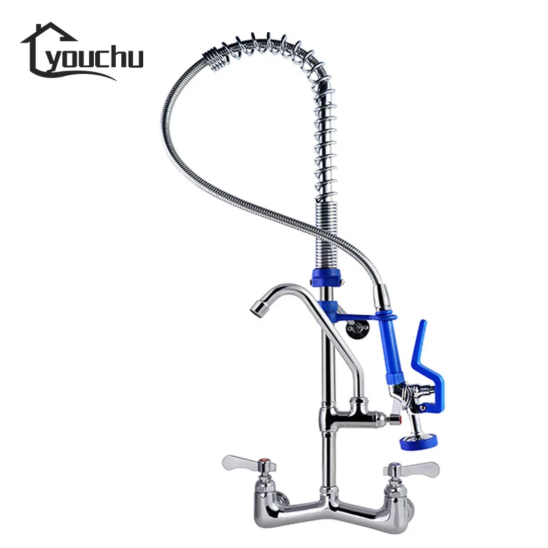 Commercial 36/31-Inch Classic Style Brass Pull Kitchen Faucet 1823 Gram Industrial Pre-Rinse Wall Mount Dishwasher Taps 31 Grams supplier