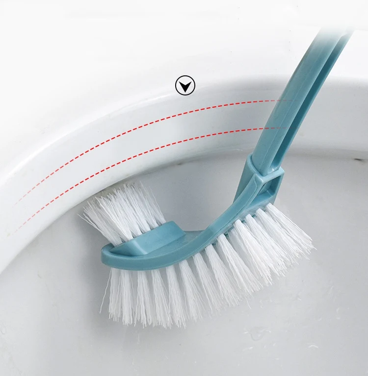 A2602  Two-sided Soft Home Hotel Closestool Brushes Set Easy Clean Long Handle Bathroom Toilet Brush With Base