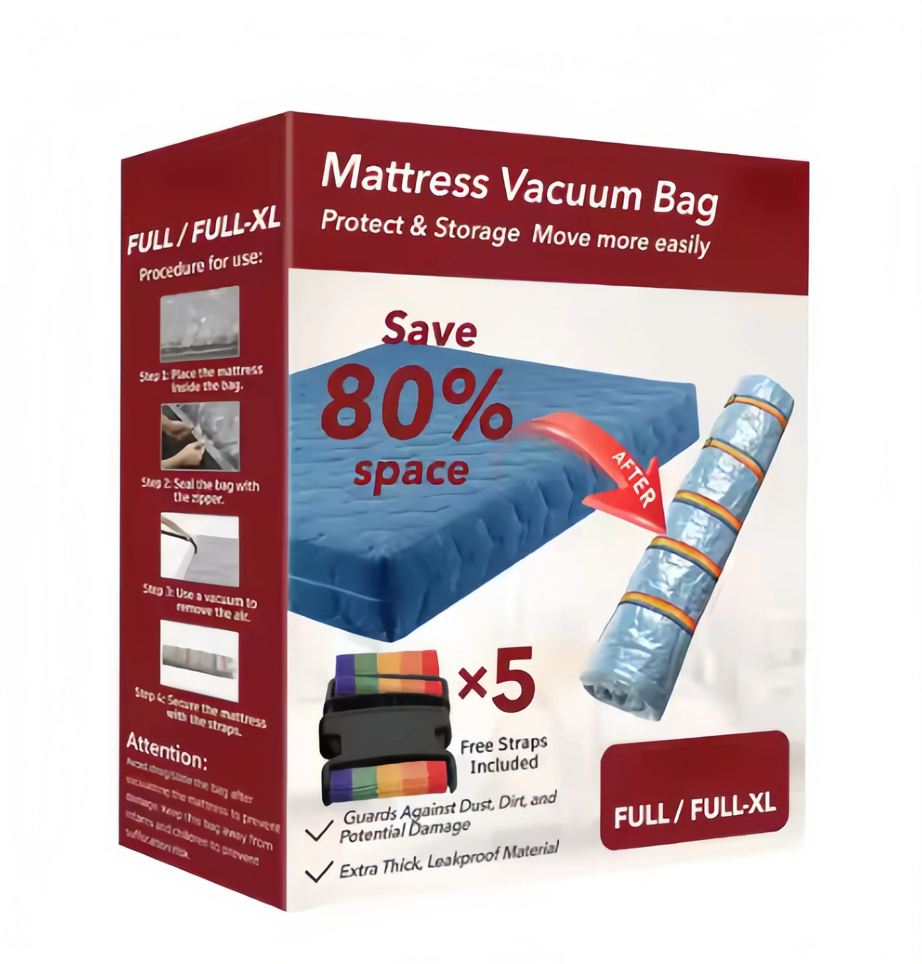 Sealed Transparent PA+PE Vacuum Compressed Mattress Storage Bag Thick Material Space-Saving for Living Room Relocation