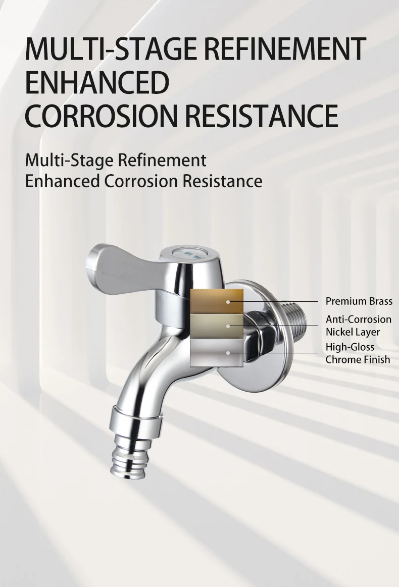 Brass Modern ABS Handle Wall-mounted Bib Cock Drinking Water Safe High Water Flow Soft Aerated Stream Drip-Free Leak-Proof factory