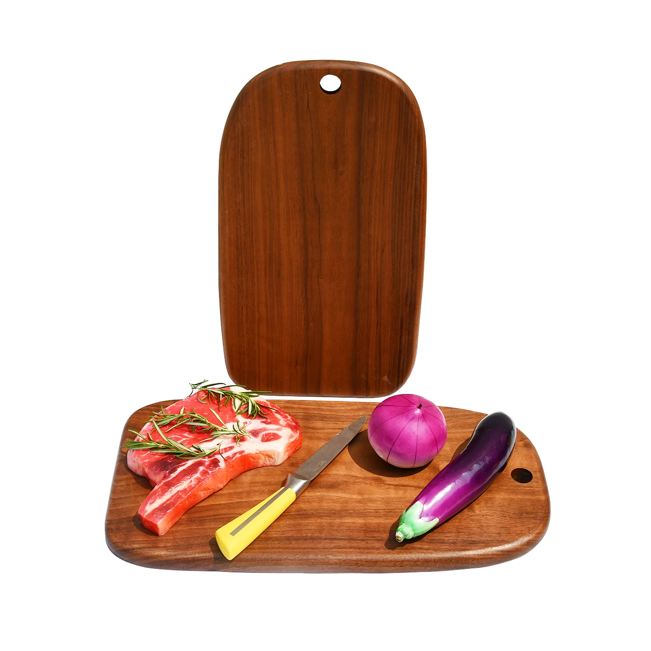 Multipurpose double-sided walnut wood cutting chopping boards set  for kitchen