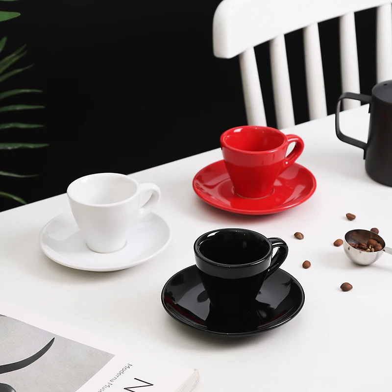 Manufacturers 75ml Reusable Porcelain Ceramic Cappuccino Espresso Latte Mug Handmade Small Modern Cafe Coffee Tea Cups manufacture