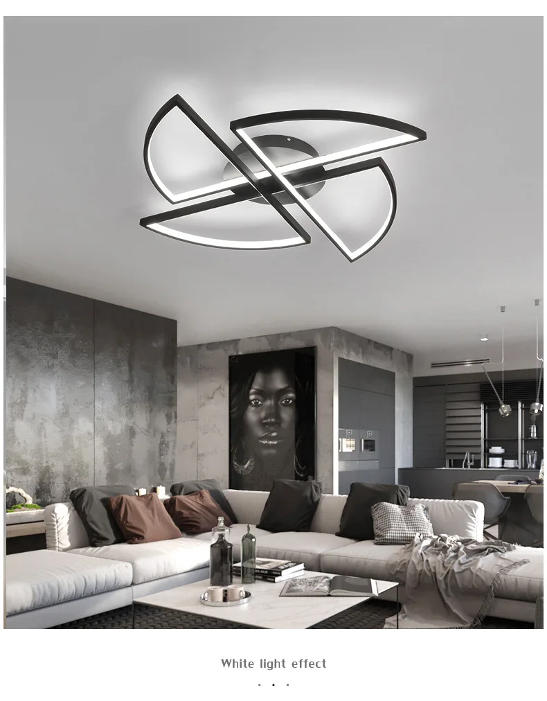 Nordic Simply Modern Surface Mounted Iron Acrylic Home Bedroom Living Room Ceiling Lamp