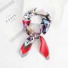 Silk Scarf Custom Smooth Retro Silk Like Ladies Square Polyester Scarf For Fashion