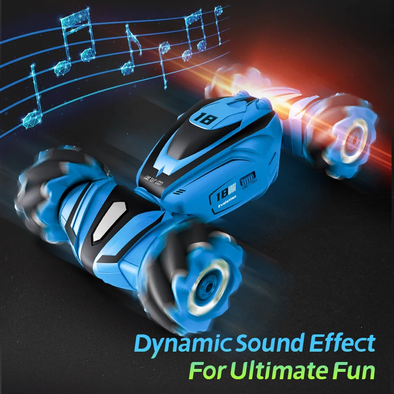 2.4Ghz RC Twist Stunt Car Radio Remote Control Traverse Cars Toy Watch Gesture Sensing Rotation Twist Drift Car Gift for Kids