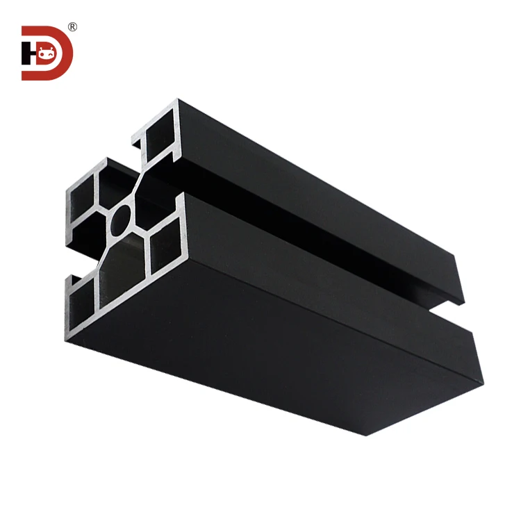 4040 Black Side sealed Extruded Aluminum Profile square Tube Automation Framework Provides Cutting and Drilling Services supplier
