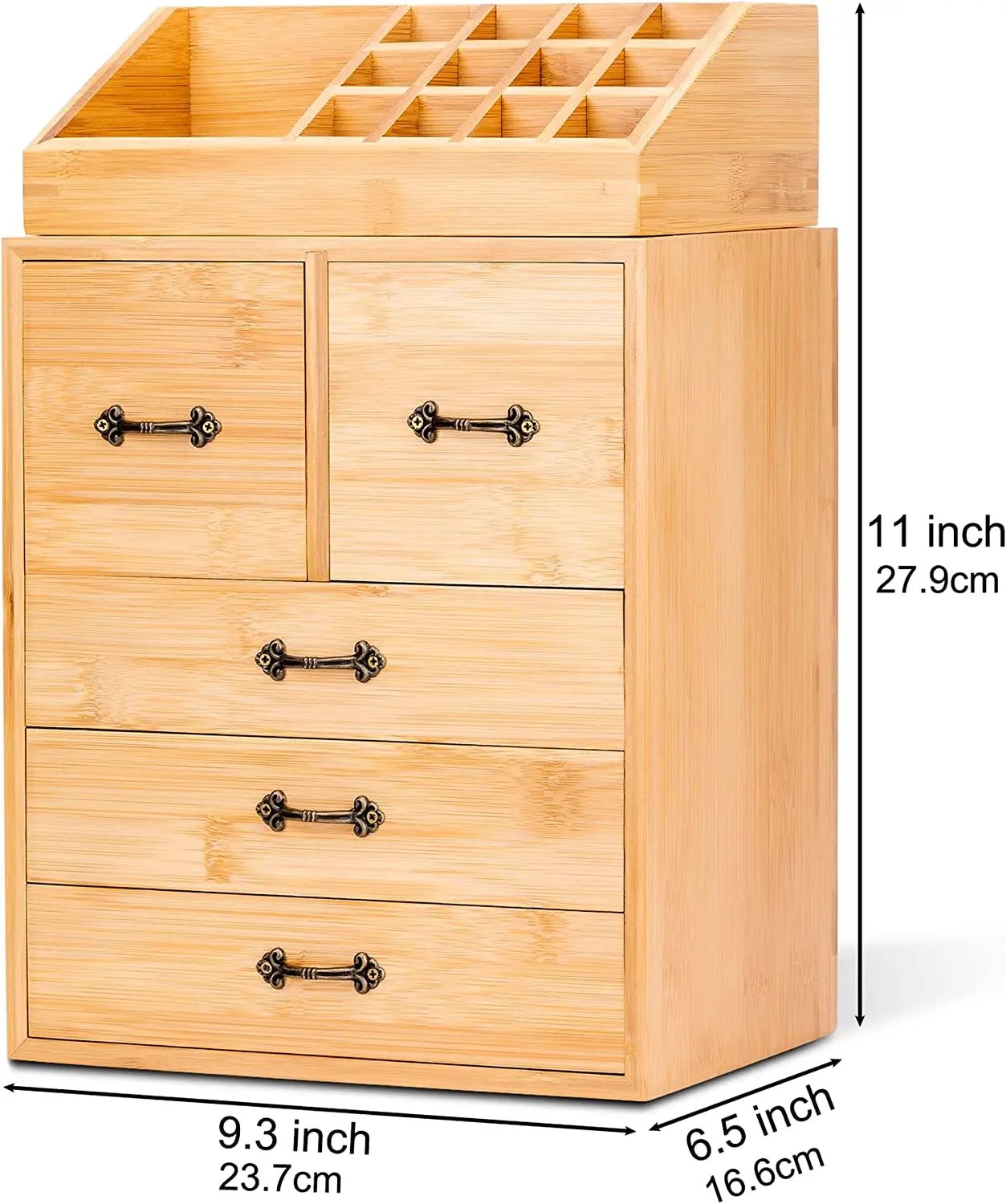 Wholesale Natural Bamboo Storage Box Wooden Makeup Organizer Countertop Storage Box