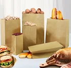 Surface Logo Customized Packaging Printed Recyclable Grocery Brown Kraft Paper Gift Bag With Handle