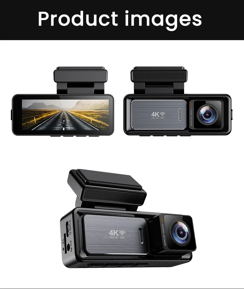 Manufacturer MINI Dual Lens Wifi Gps Dash Camera Front and Inside Car Black Box Dual 4k Dashcam Car Dvr Car Camera 4k Dash Cam
