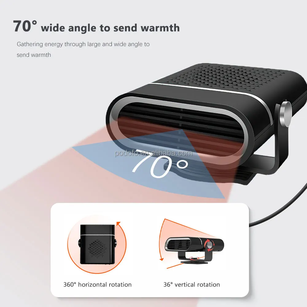 Podofo Car Heater V V Portable Car Heater Defroster For Vans Cars