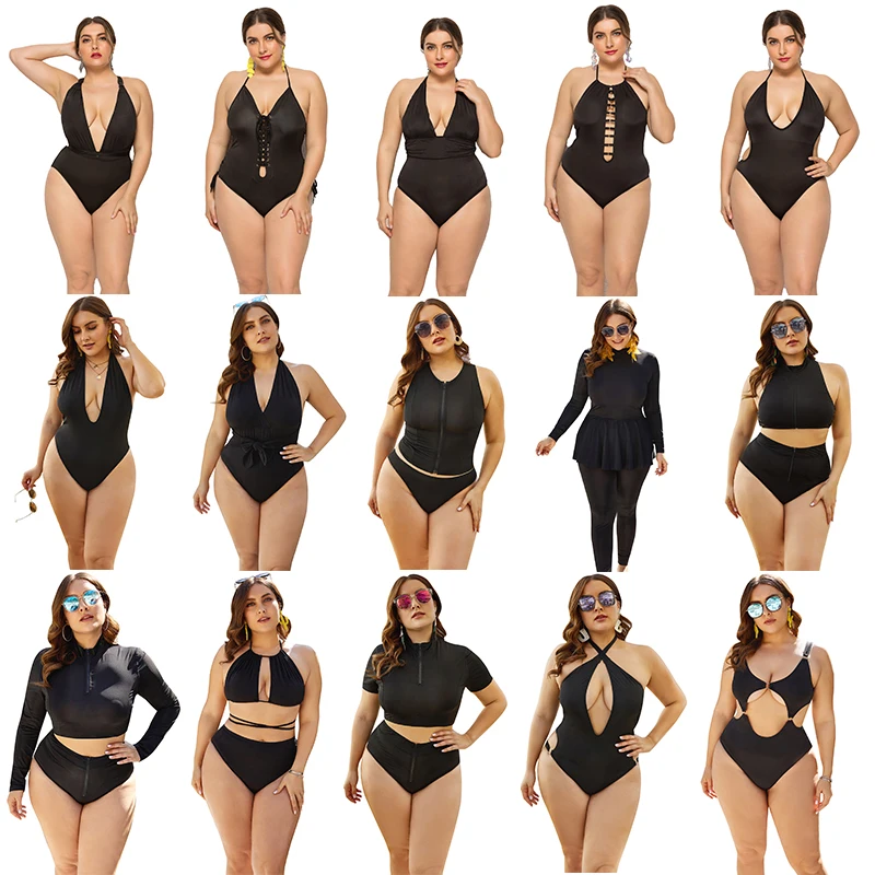 black plus size swimsuit