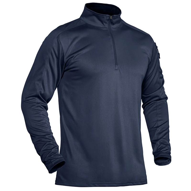 Outdoor Shirt Breathable Polo Shirt WIth Zipper Pocket Quick Dry Sport Stand Collar Shirt With Men