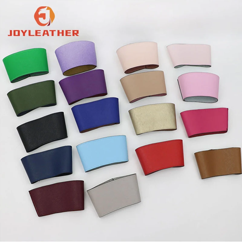 Hot Sale Faux Leather Cup Holders Reusable Iced Coffee Cup Insulator Sleeves Cold Beverages Cup Sleeves