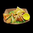 Tray For Food Custom Disposable Brown Kraft Paper Tray For Food