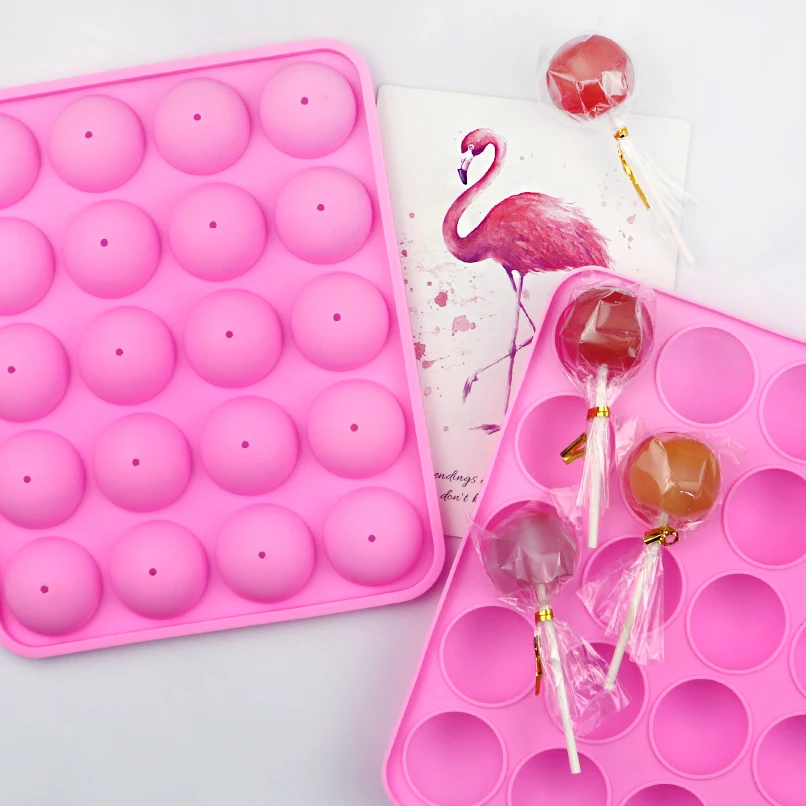 Details about   20 Round Silicone DIY Sticks Lollipop Mould Set Baking Hard Candy Chocolate Mold 