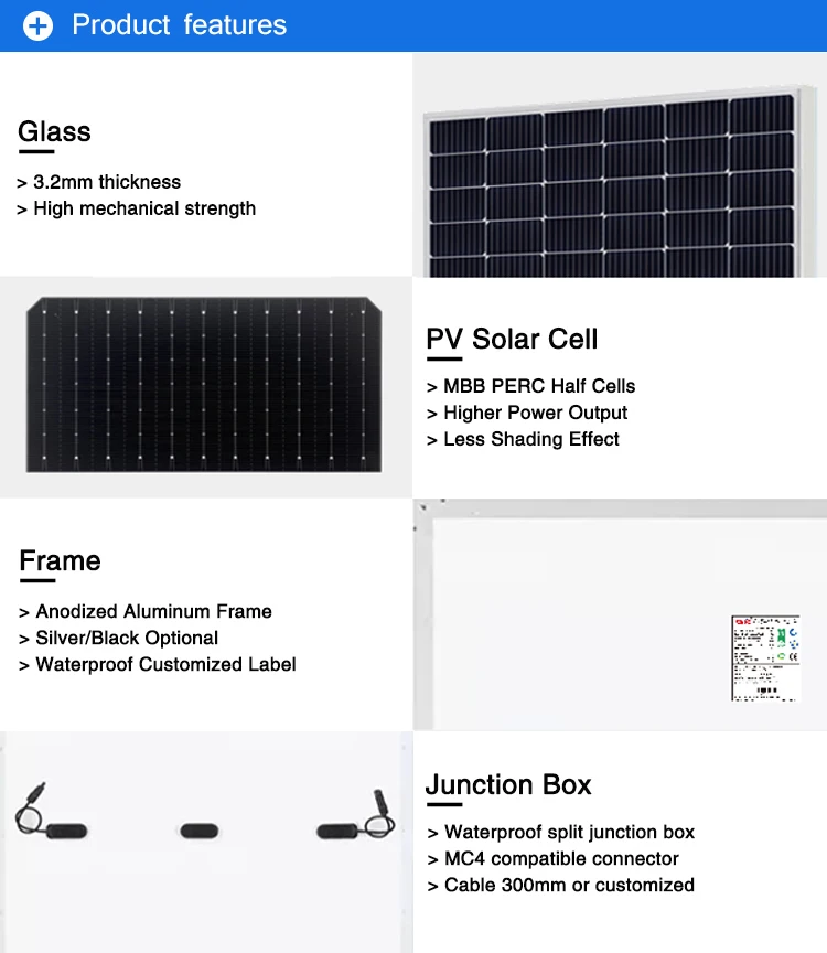 High Efficiency Cetc Solar 500w 11bb Half Cut Cell Mono Solar Panel