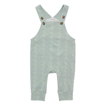 Bamboo Cotton Organic Cotton OEM Print Baby Toddler Boy and Girl Suspender Baby Romper Baby Suit