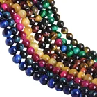 Gemstone Beads High Grade Charming Natural Round Stone Multiple Styles Tiger Eye Gemstone Loose Beads For Jewelry Making
