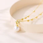 Pearl Necklaces Nickel Free Jewelry Factory Price 925 Sterling Silver Bead Pearl Necklaces Women