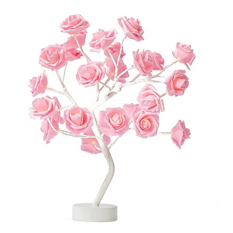 pink rose tree lamp