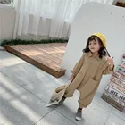 Rompers Kids Casual Spring Autumn Rompers Girls Solid Color Long Sleeve Kids Jumpsuit Overalls