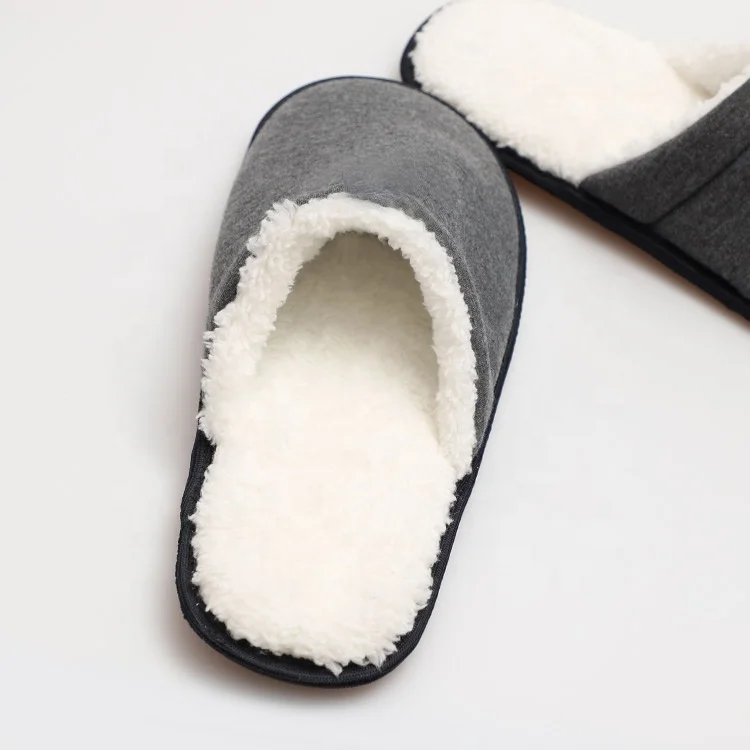 women winter warm home bedroom plush slipper non-slip soft indoor slippers for couples