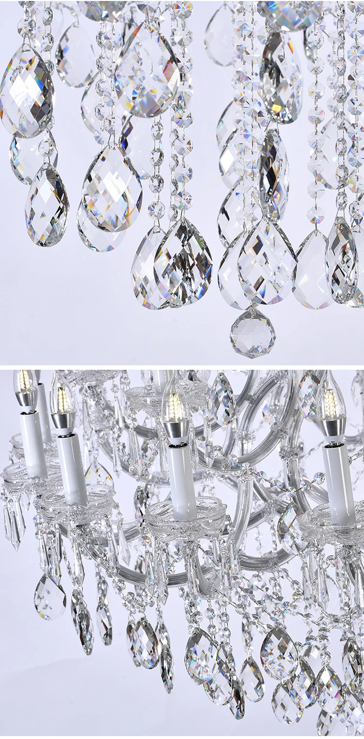 D87285 High Quality Restaurant Hotel Indoor Decoration Iron Crystal LED Chandelier Light factory