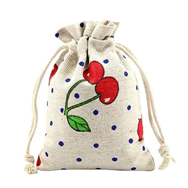 jute cotton and linen fabric canvas drawstring gift shopping