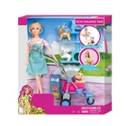 Children Pretend Walking The Dog Kids Toys Fashion Dolls With Pets