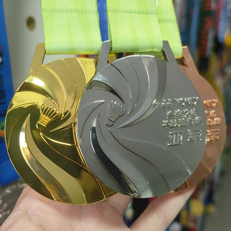 Customization Logo Gold Silver Bronze Metal Sports Medals Award Gold Badminton Champion Medal supplier
