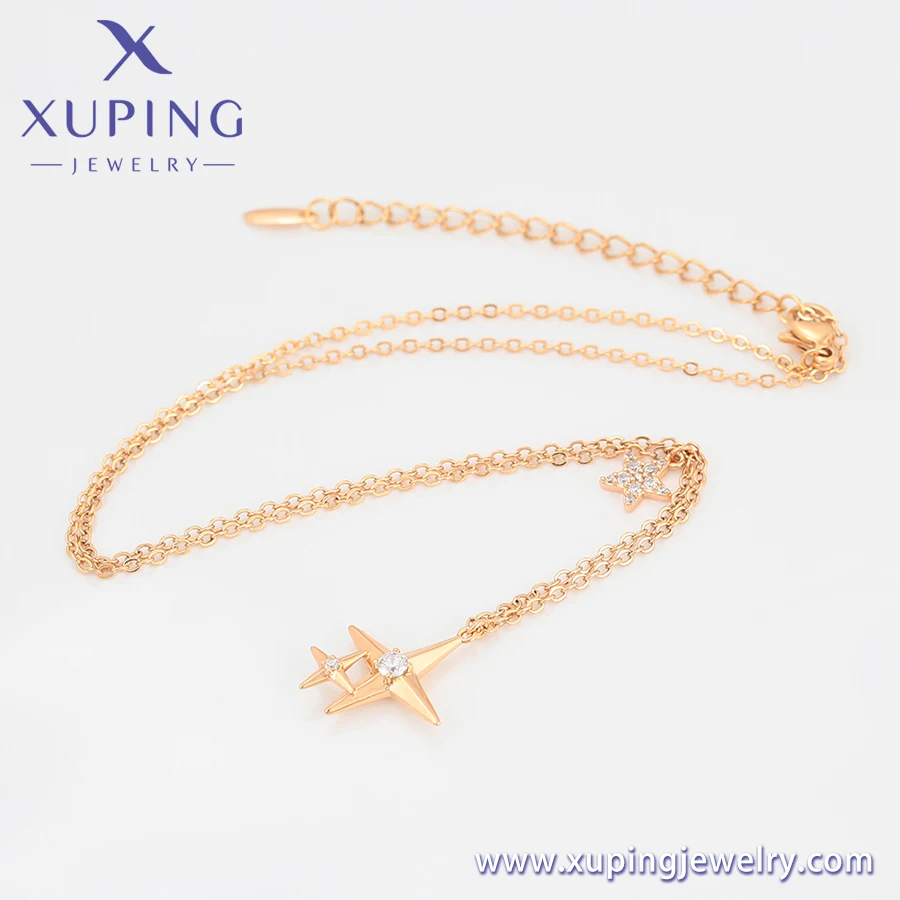 A00895746 xuping jewelry Custom fashion Exquisite Elegant Shining Stars Luxury 18k Gold Plated Necklace