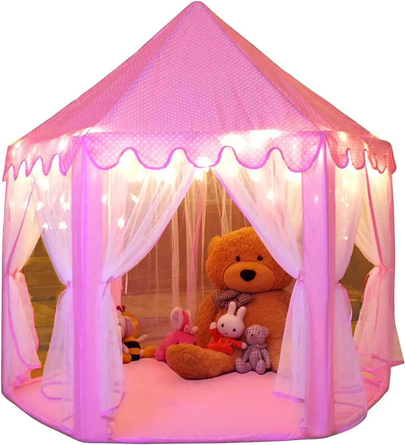Princess Tent Girls Large Playhouse Kids Castle Play Tent with Star Lights Toy for Children Indoor and Outdoor Games  Custom