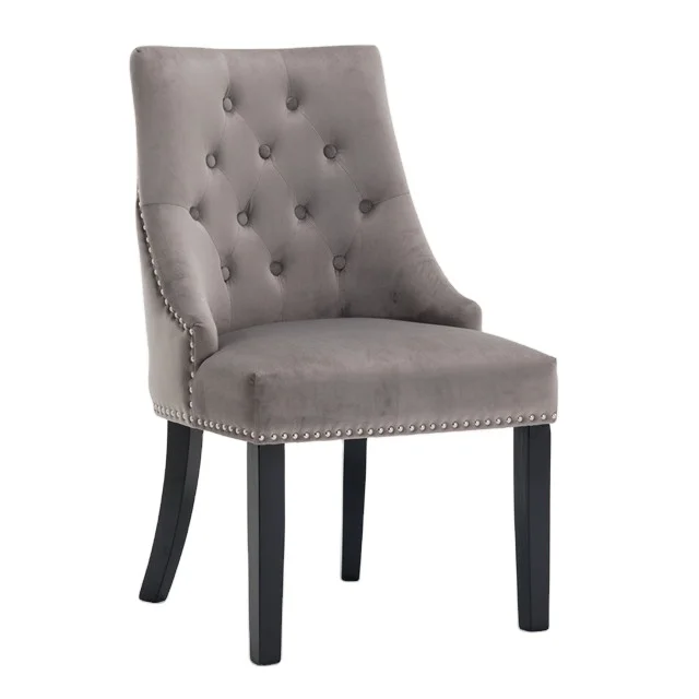 velvet studded dining chairs